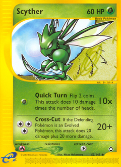 Scyther #57 Scyther - Aquapolis - #57 - Pokemon TCG card
