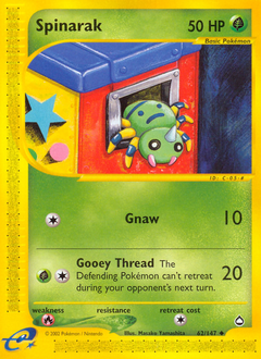 Spinarak - Aquapolis - #62 - Pokemon TCG card