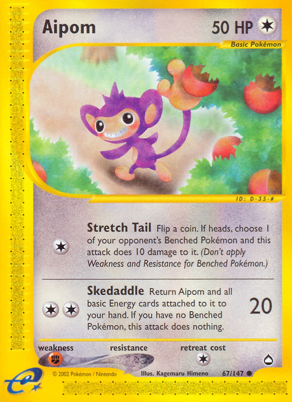 Aipom - Aquapolis - #67 - Pokemon TCG card