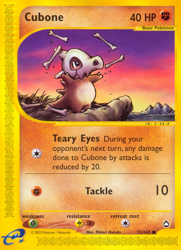 Cubone - Aquapolis - #72 - Pokemon TCG card