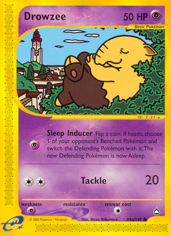 Drowzee - Aquapolis - #74 - Pokemon TCG card