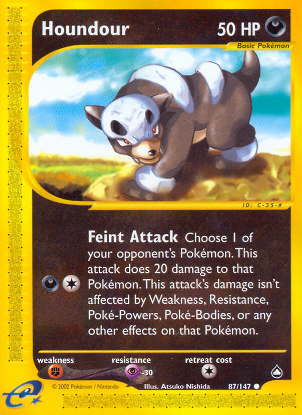 Houndour - Aquapolis - #87 - Pokemon TCG card