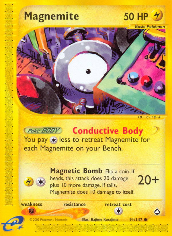 Magnemite - Aquapolis - #91 - Pokemon TCG card