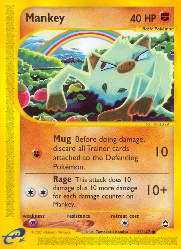 Mankey - Aquapolis - #92 - Pokemon TCG card