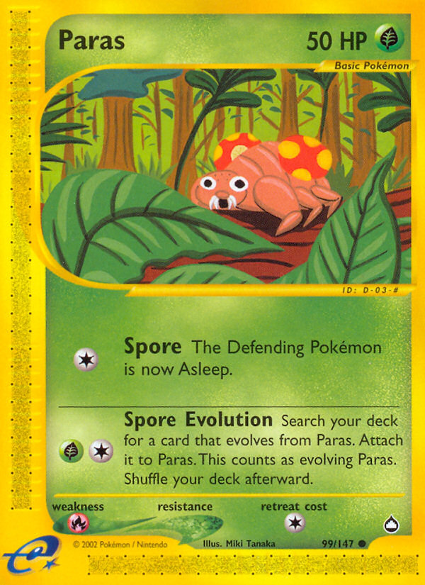 Paras - Aquapolis - #99 - Pokemon TCG card
