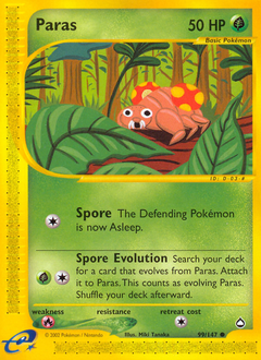 Paras #99 Paras - Aquapolis - #99 - Pokemon TCG card
