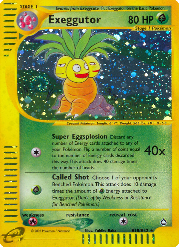 Exeggutor - Aquapolis - #H10 - Pokemon TCG card
