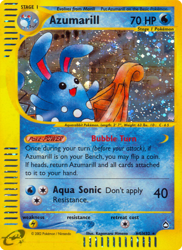 Azumarill - Aquapolis - #H4 - Pokemon TCG card