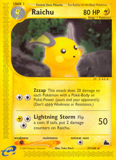 Raichu #27 Raichu - Skyridge - #27 - Pokemon TCG card
