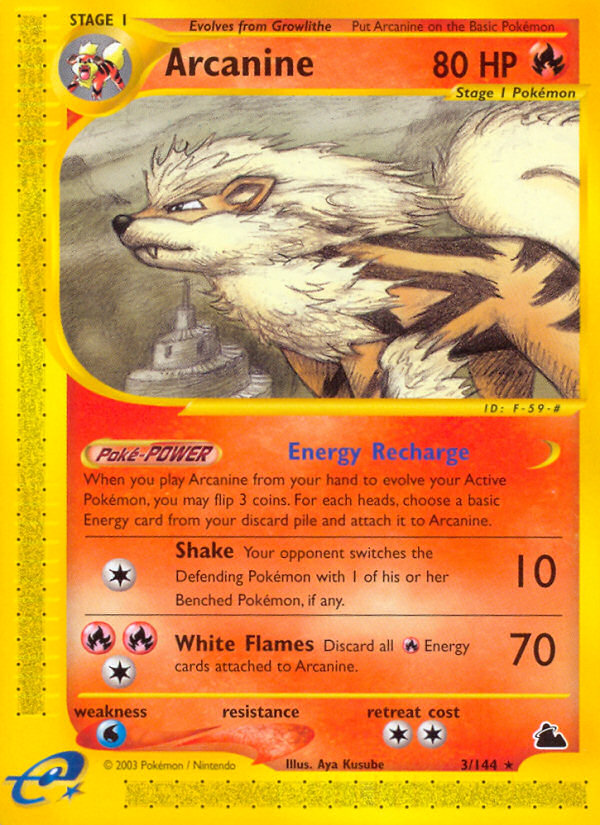 Arcanine - Skyridge - #3 - Pokemon TCG card