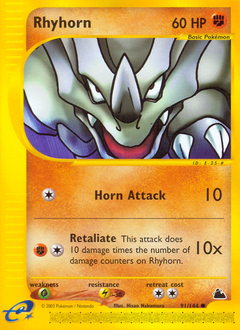Rhyhorn #91 Rhyhorn - Skyridge - #91 - Pokemon TCG card