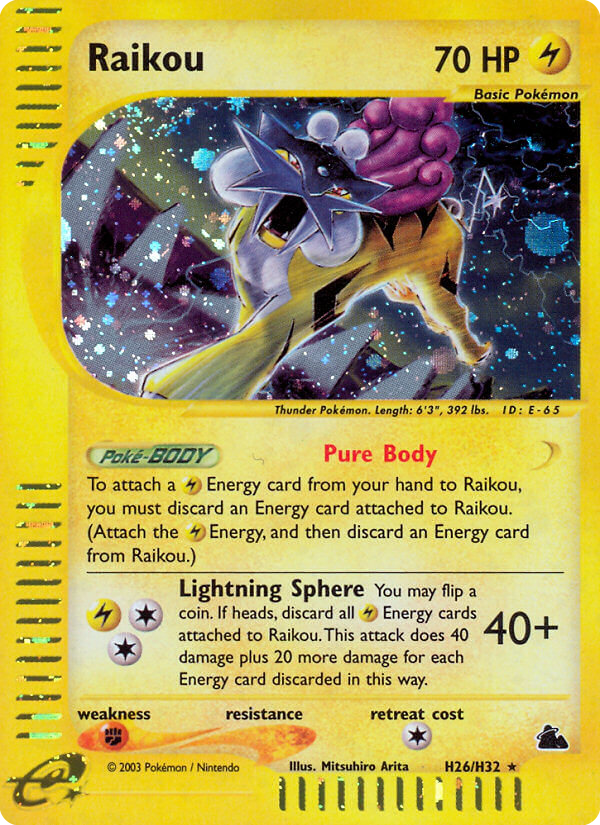 Raikou - Skyridge - #H26 - Pokemon TCG card
