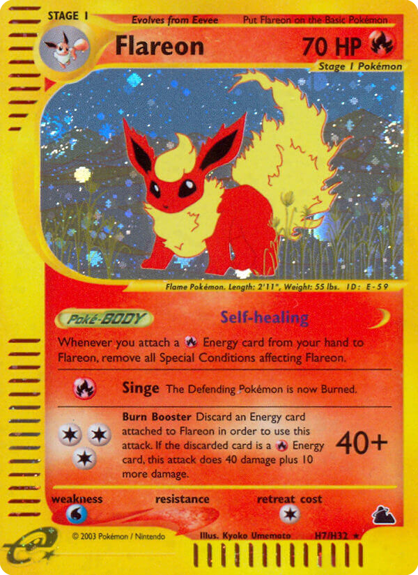 Flareon - Skyridge - #H7 - Pokemon TCG card