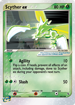 Scyther ex #102 Scyther ex - Ruby & Sapphire - #102 - Pokemon TCG card