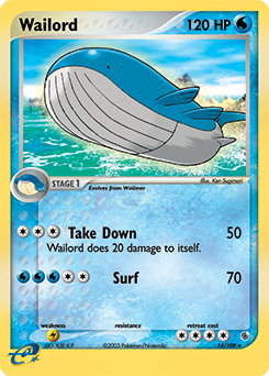 Wailord #14 Wailord - Ruby & Sapphire - #14 - Pokemon TCG card