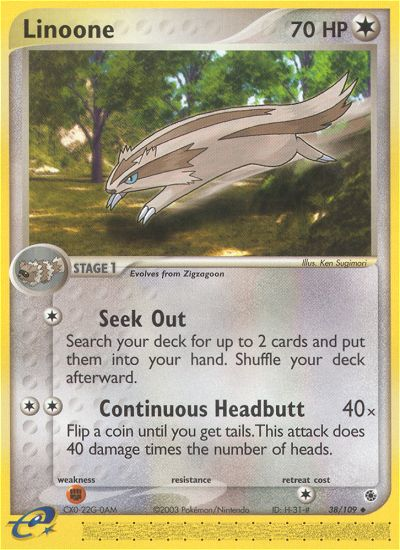 Linoone - Ruby & Sapphire - #38 - Pokemon TCG card