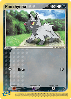 Poochyena #63 Poochyena - Ruby & Sapphire - #63 - Pokemon TCG card