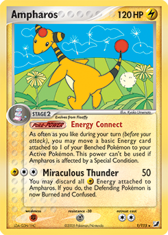 Ampharos #1 Ampharos - Unseen Forces - #1 - Pokemon TCG card