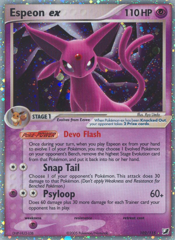 Espeon ex - Unseen Forces - #102 - Pokemon TCG card