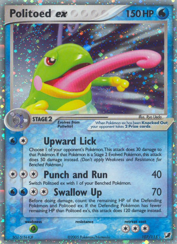 Politoed ex - Unseen Forces - #107 - Pokemon TCG card