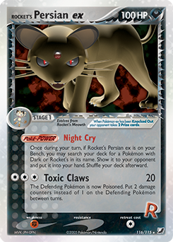 Rocket's Persian ex #116 Rocket's Persian ex - Unseen Forces - #116 - Pokemon TCG card