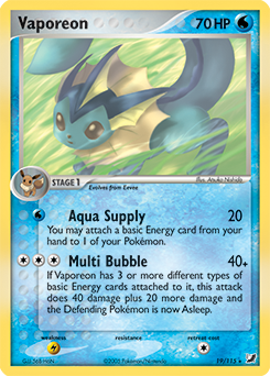 Vaporeon #19 Vaporeon - Unseen Forces - #19 - Pokemon TCG card
