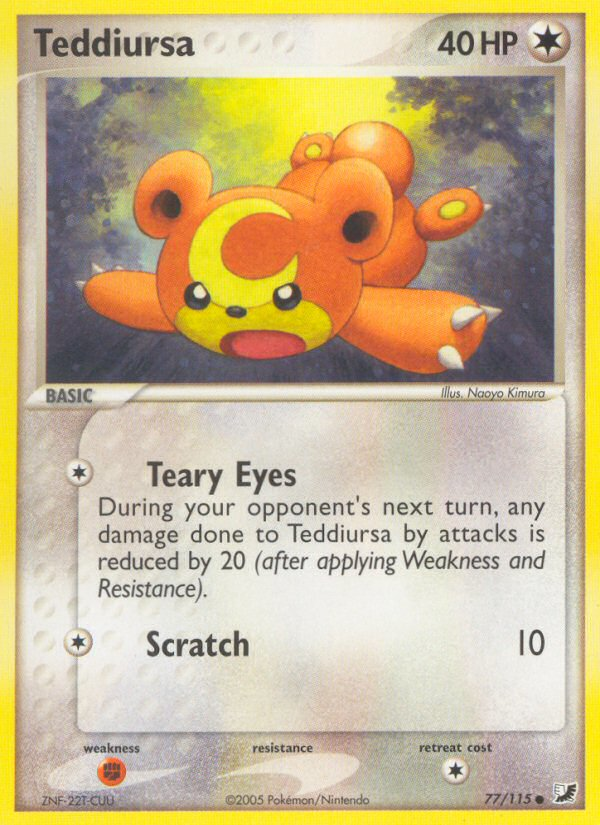 Teddiursa - Unseen Forces - #77 - Pokemon TCG card