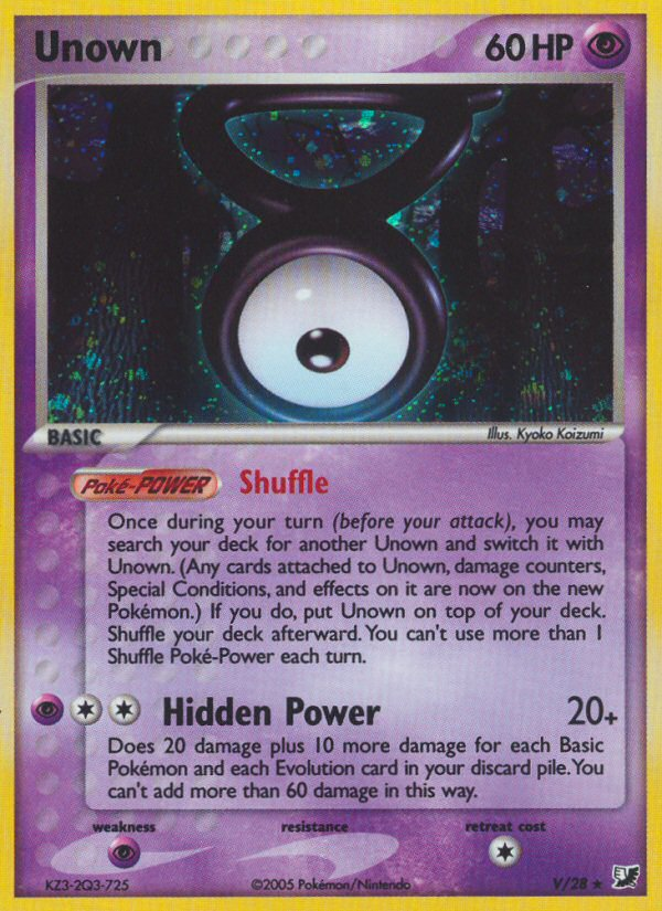 Unown - Unseen Forces - #V - Pokemon TCG card