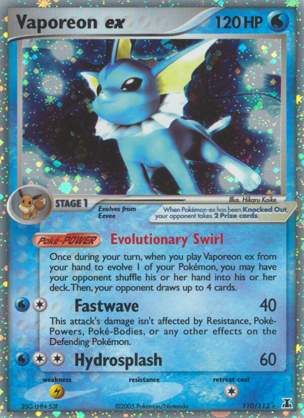 Vaporeon ex - Delta Species - #110 - Pokemon TCG card