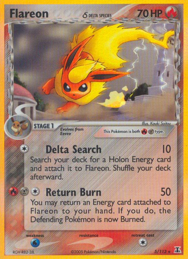 Flareon δ - Delta Species - #5 - Pokemon TCG card