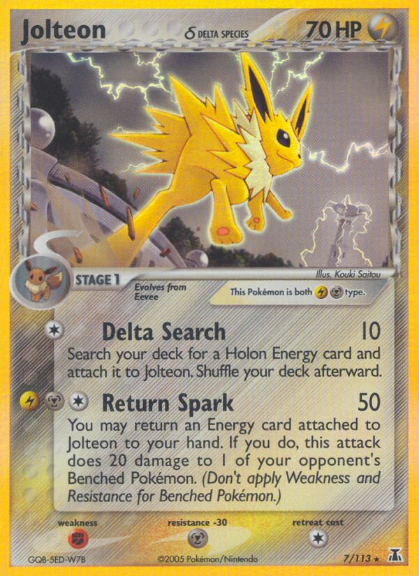 Jolteon δ - Delta Species - #7 - Pokemon TCG card