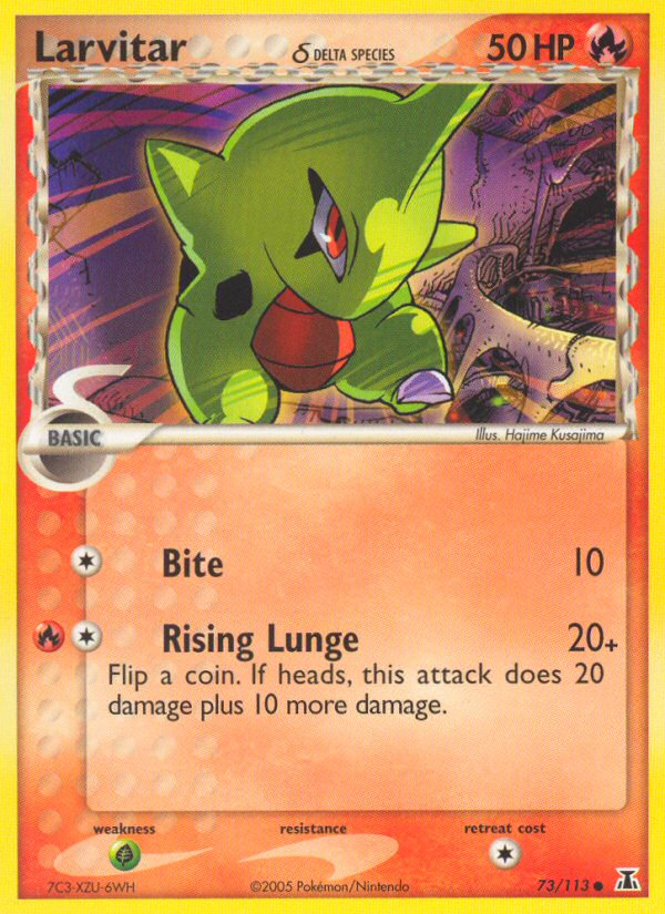 Larvitar δ - Delta Species - #73 - Pokemon TCG card