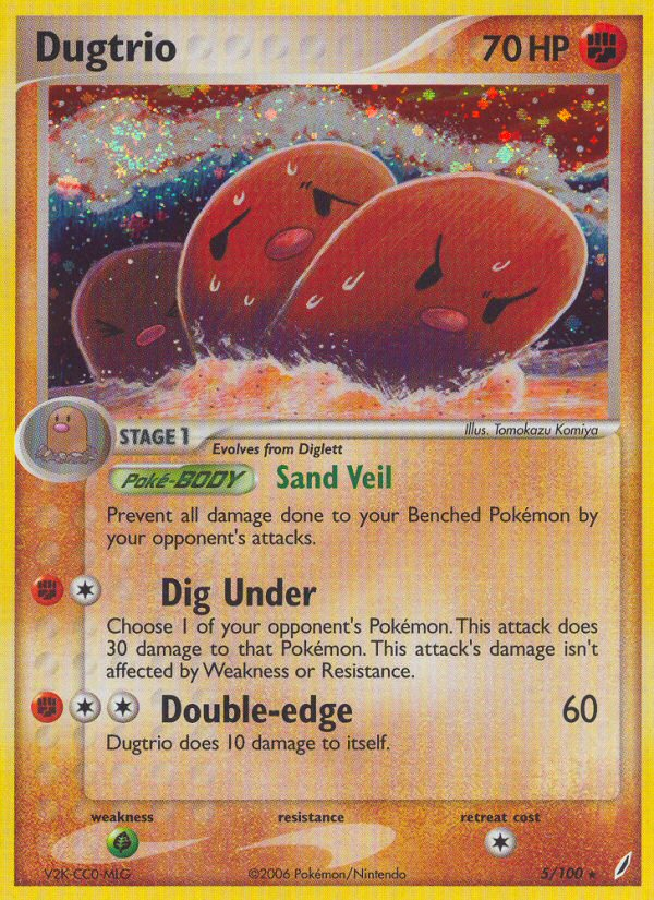 Dugtrio - Crystal Guardians - #5 - Pokemon TCG card