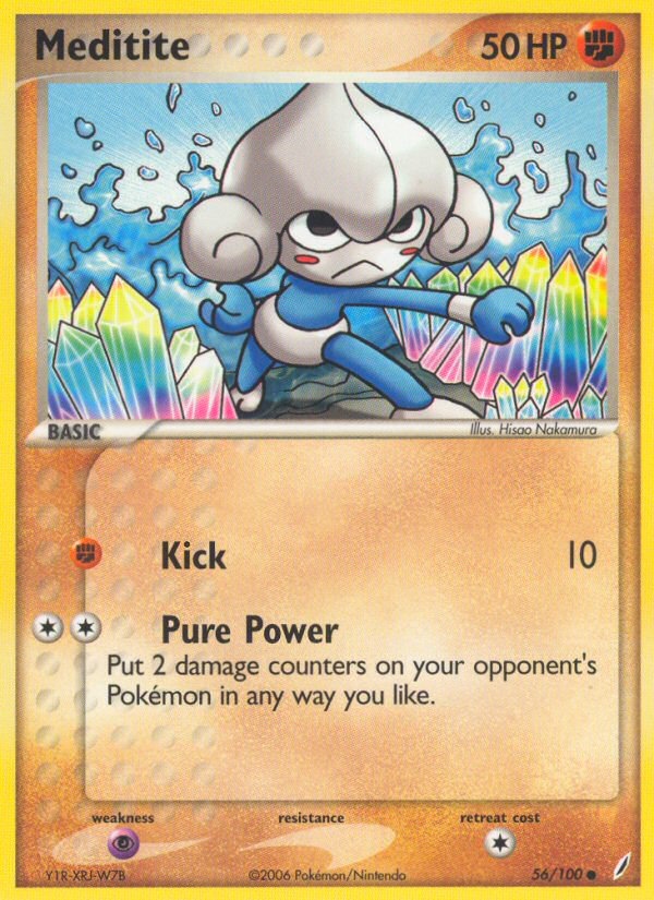 Meditite - Crystal Guardians - #56 - Pokemon TCG card