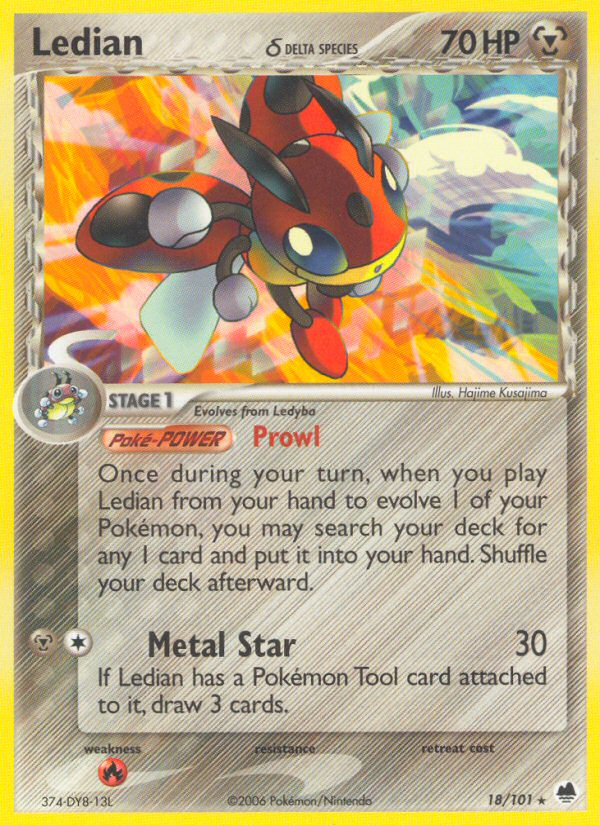 Ledian δ - Dragon Frontiers - #18 - Pokemon TCG card