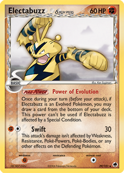 Electabuzz δ #29 Electabuzz δ - Dragon Frontiers - #29 - Pokemon TCG card