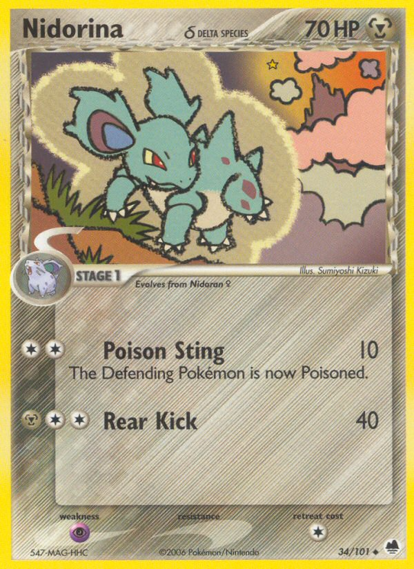 Nidorina δ - Dragon Frontiers - #34 - Pokemon TCG card