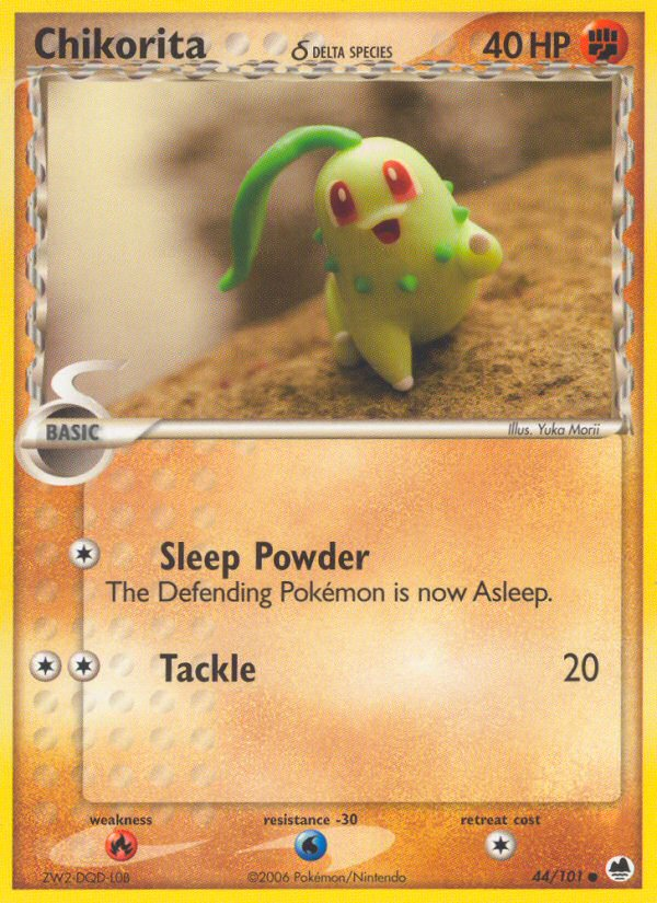 Chikorita δ - Dragon Frontiers - #44 - Pokemon TCG card