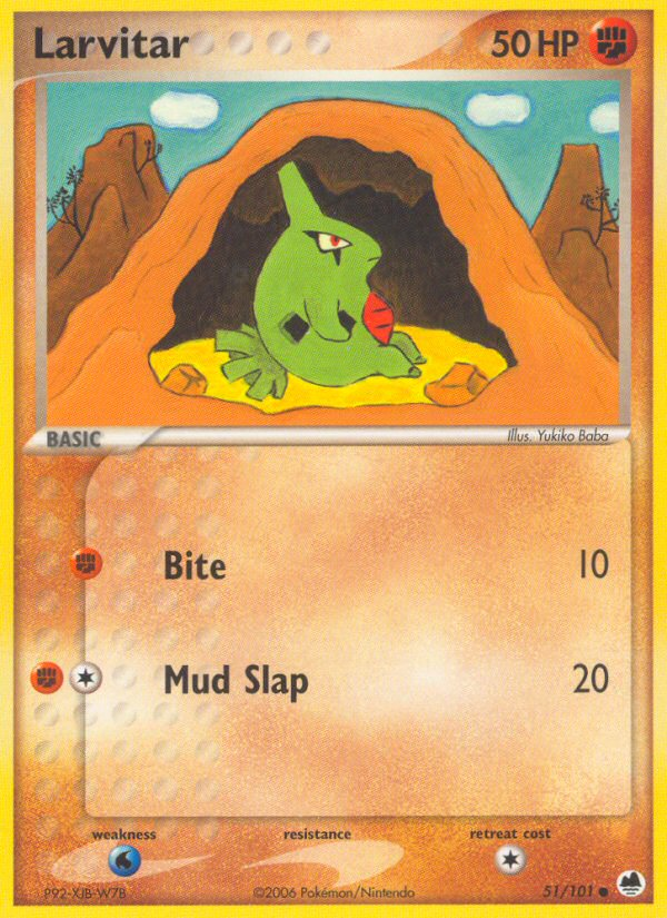 Larvitar - Dragon Frontiers - #51 - Pokemon TCG card