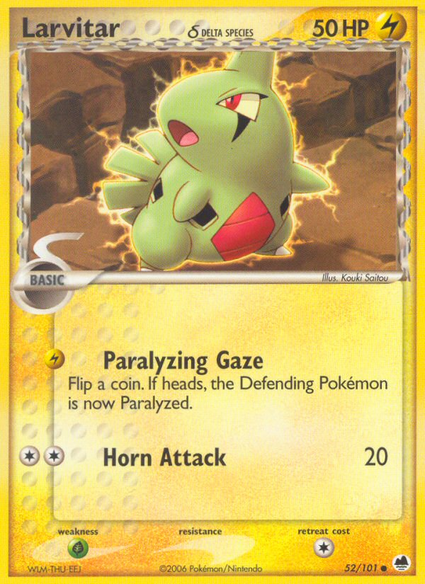 Larvitar δ - Dragon Frontiers - #52 - Pokemon TCG card