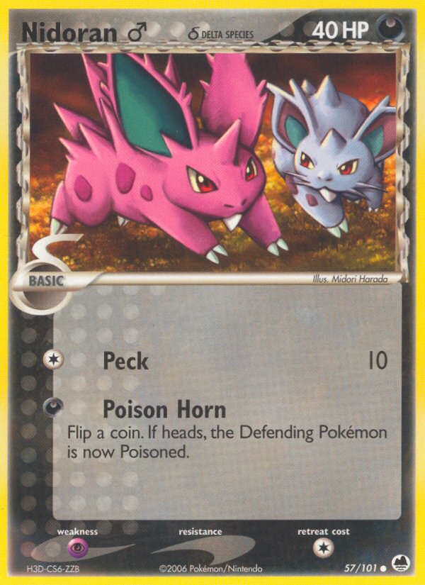 Nidoran ♂ δ - Dragon Frontiers - #57 - Pokemon TCG card
