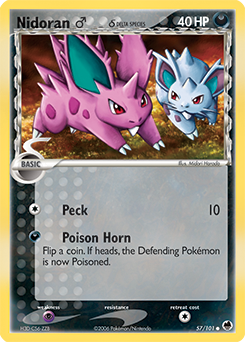 Nidoran ♂ δ #57 Nidoran ♂ δ - Dragon Frontiers - #57 - Pokemon TCG card