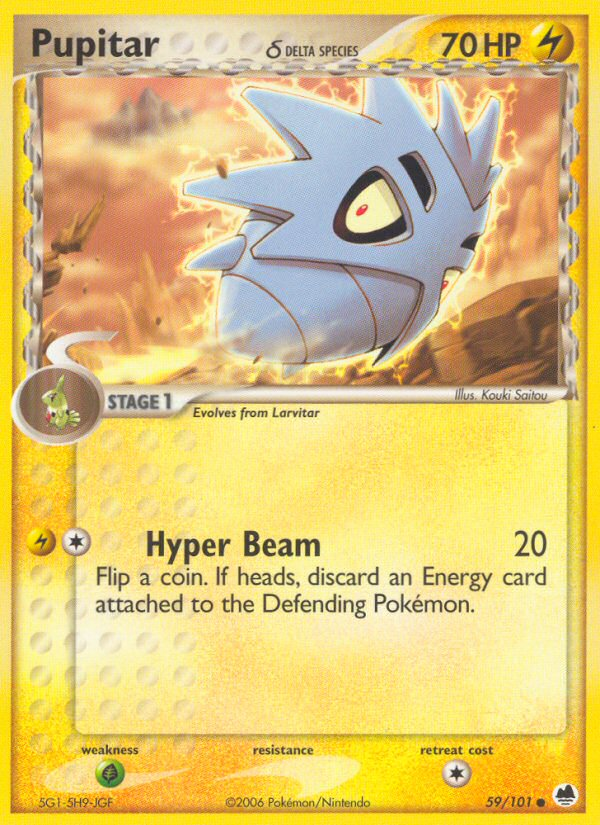 Pupitar δ - Dragon Frontiers - #59 - Pokemon TCG card
