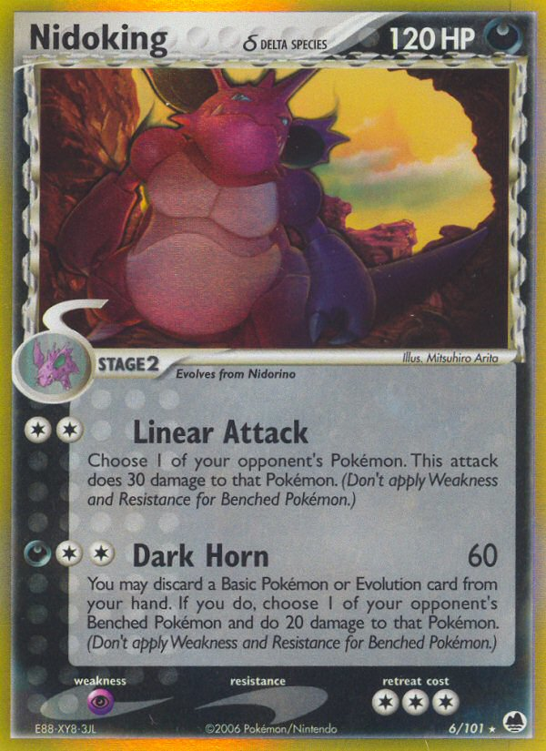 Nidoking δ - Dragon Frontiers - #6 - Pokemon TCG card