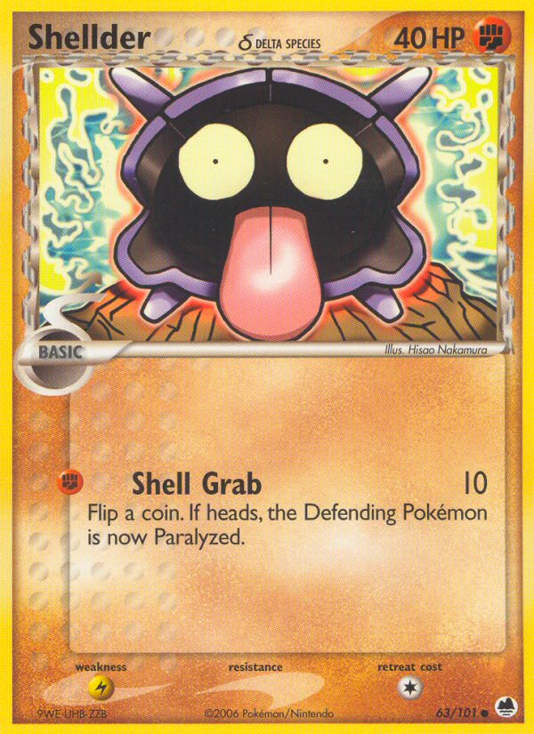 Shellder δ - Dragon Frontiers - #63 - Pokemon TCG card