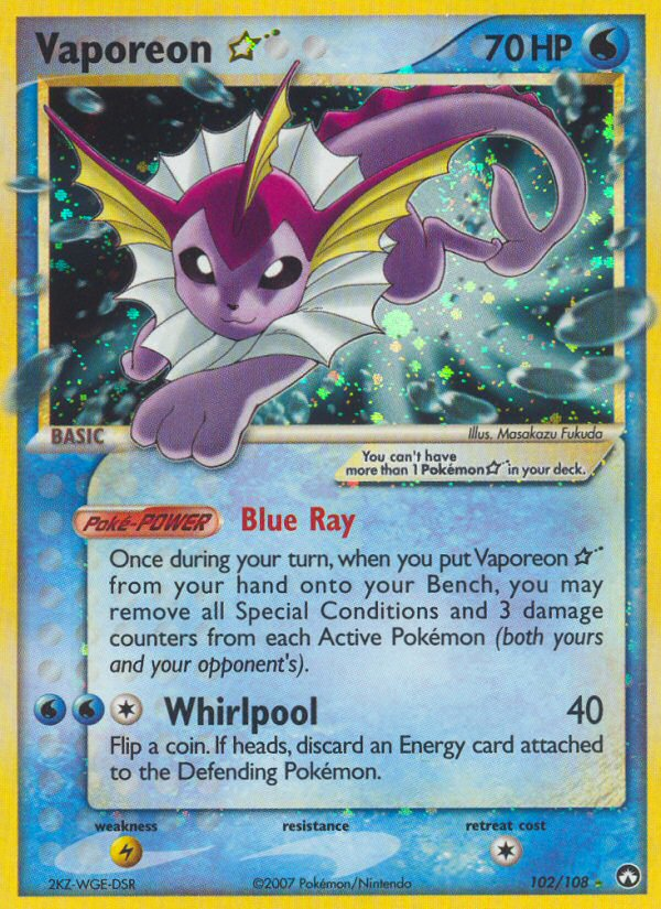 Vaporeon ★ - Power Keepers - #102 - Pokemon TCG card