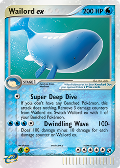 Wailord ex #100 Wailord ex - Sandstorm - #100 - Pokemon TCG card