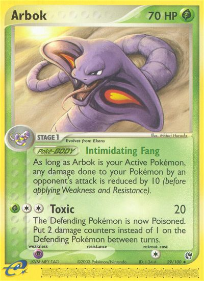 Arbok - Sandstorm - #29 - Pokemon TCG card
