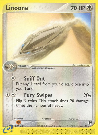 Linoone - Sandstorm - #44 - Pokemon TCG card