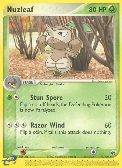 Nuzleaf - Sandstorm - #49 - Pokemon TCG card